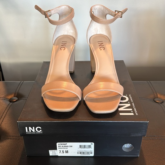 INC Lexini Dark Almond Sandals 7.5M - Picture 4 of 8